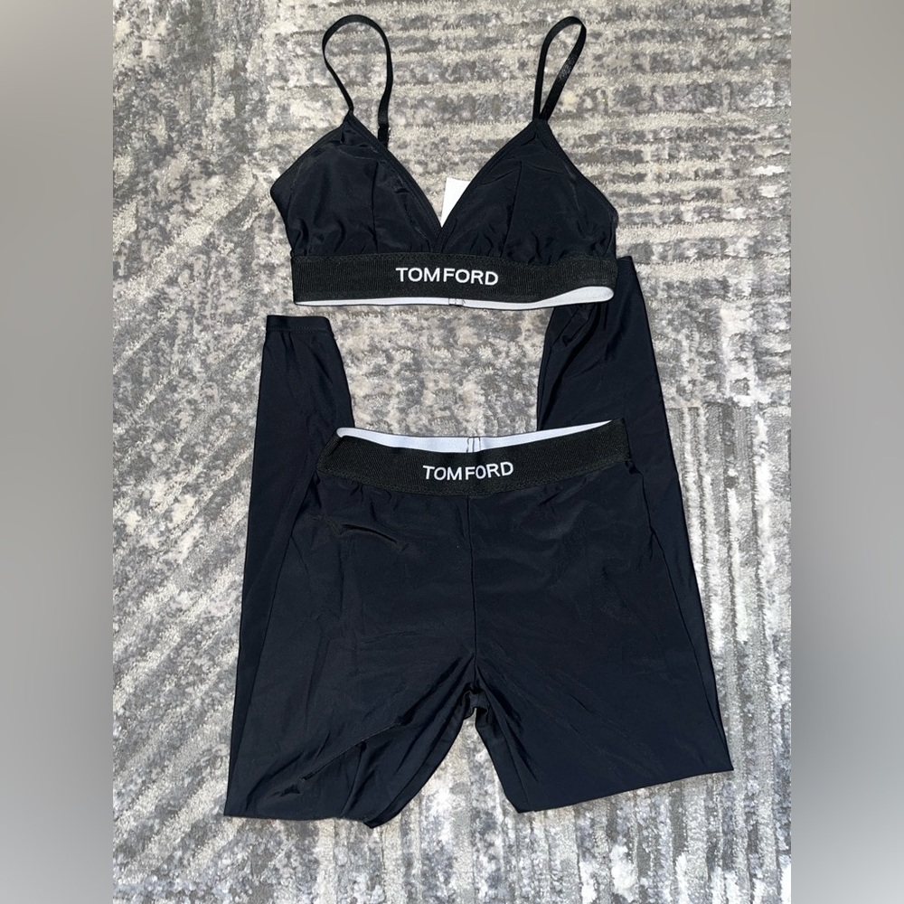 Tom Ford Black Bralette and Shorts Set